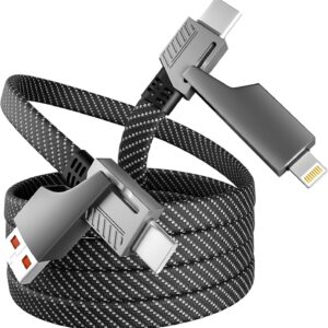 4 in 1 Charging Cable Fast Charging 65W, USB C Cable 4-in-1 USB Multi Charging Cable with E-Mark Chip, Multiple iPhone Charger